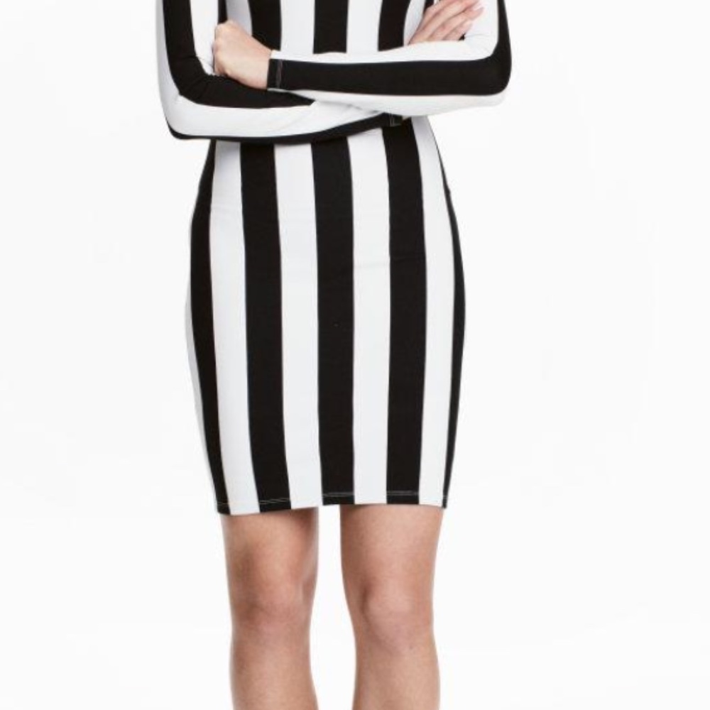 ISO: Black and White Vertical Striped Dress